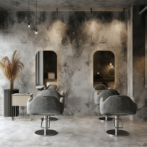 medintaja_photograph_of_a_modern_hairsalon_grey_textured_colors_9bd50261-b644-426e-9e24-751655c09380
